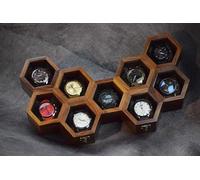 Royal Craft Expertise Uhrenbox für Herren, Einzelschlitz, Uhren-Vitrine, Herren-Uhrenbox, Organizer, dunkles Rosenholz, Uhrenaufbewahrung, Valentinstagsgeschenk, Uhren-Organizer, Halter (nine room)