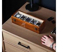 Royal Craft Expertise Uhrenbox mit 5 Schlitzen für Herren - Luxuriöse indische Uhren- und Schmuckvitrine, handgefertigter Holz-Organizer für Herrenuhren