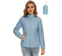 ROYAL MATRIX Damen Packable Puffer Jacke Leichte Steppjacke Puffer Jacke Winter Warm Puffer Jacke mit Stehkragen, Hell, blau, XL