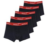 ROYALZ 5er Pack Unterhosen Herren Boxershorts Baumwolle 95%, Elasthan 5% - Bequeme Enge Männer Unterwäsche Nahtlos - Trunks im klassischer Schnitt - modernen Look, Farbe:Schwarz/Bund - Rot, Größe:M