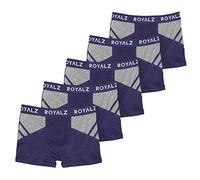 ROYALZ Boxershorts Herren sportliches Design Men 5er Pack Sportiv Männer Unterhosen 5 Set (95% Baumwolle / 5% Elasthan), Größe:XXL, Farbe:5 Dunkelblau/Grau