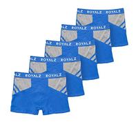 ROYALZ Boxershorts Herren sportliches Design Men 5er Pack Sportiv Männer Unterhosen 5 Set (95% Baumwolle / 5% Elasthan), Größe:M, Farbe:5 Blau/Grau