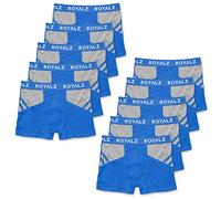ROYALZ Boxershorts Herren Unterhose 10er Pack Sport-Look Sportiv Männer Unterwäsche Men 10 Set (95% Baumwolle / 5% Elasthan), Größe:XL, Farbe:10 Blau/Grau