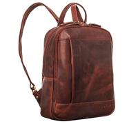 ROYALZ 'Charlotte' Echtleder Rucksack Damen Cityrucksack mittel-groß - Lederrucksack ideal als Rucksackhandtasche Leder Tagesrucksack für Freizeit Arbeit und Ausgehen, Farbe:Roma Cognac Braun