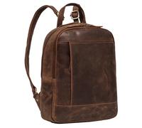 ROYALZ 'Charlotte' Echtleder Rucksack Damen Cityrucksack mittel-groß - Lederrucksack ideal als Rucksackhandtasche Leder Tagesrucksack für Freizeit Arbeit und Ausgehen, Farbe:Nevada braun