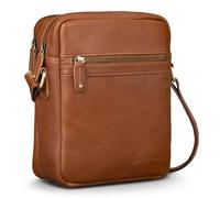 ROYALZ "Chester kleine Ledertasche Herren Echtleder Vintage - Umhängetasche Leder klein Schultertasche Herren kompakt - Mini Messenger Bag als Freizeittasche Alltagstasche;Farbe:Columbia Braun