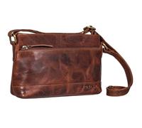 ROYALZ Echtleder Vintage Handtasche Damen Umhängetasche 'Minnesota' Moderne Schultertasche Leder klein Lederhandtasche Elegant Clutch Tasche, Farbe:Roma Cognac Braun