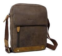 ROYALZ 'Idaho' Moderne Kleine Umhängetasche Herren Leder Männer Handtasche Vintage 10 Zoll Tablet leichte Ledertasche viele Fächer schmal Mini Messenger Bag, Farbe:Montana Braun