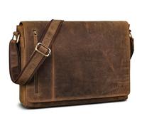 ROYALZ "New Jersey Echt Leder Umhängetasche Herren groß - moderne Vintage Männer Ledertasche als große Laptop Tasche 13-15.6 Zoll Bürotasche Aktentasche Unitasche;Farbe:Nevada braun