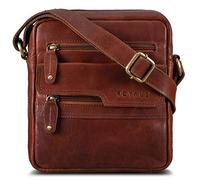 ROYALZ 'Oregon' Leder Umhängetasche Herren Klein Männer Ledertasche Vintage Herrenhandtasche Moderne Schultertasche Messenger Bag Echtleder, Farbe:Roma Cognac Braun