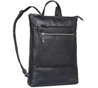 ROYALZ 'Orlando' flacher Vintage Lederrucksack Herren und Damen Echtleder mittel-groß - 14 bis 15,6 Zoll Laptop Rucksack Tagesrucksack Leder für Business Uni Freizeit, Farbe:Schwarz