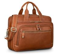 ROYALZ "Torino große Aktentasche Herren Leder Business - Laptoptasche 14-17 Zoll Echtleder Umhängetasche groß für Büro Arbeit Reisen - Vintage Ledertasche Arbeitstasche;Farbe:Columbia Braun
