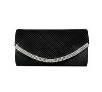 RPAEOY Clutch Damen Glitzer Diamant Satin Plissiert Abendtasche Abnehmbarer Kettentasche Hochzeit Freizeit Date Hochzeit Cocktail Party Tanz Party Geburtstagsfeier Geschenk (Schwarz)