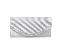 RPAEOY Clutch Damen Glitzer Diamant Satin Plissiert Abendtasche Abnehmbarer Kettentasche Hochzeit Freizeit Date Hochzeit Cocktail Party Tanz Party Geburtstagsfeier Geschenk (Silber)