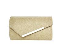 RPAEOY Clutch Damen Glitzer Pailletten Umschlagstil Abendtasche Goldrandstreifen Abnehmbarer Kettentasche Hochzeit Freizeit Date Hochzeit Cocktail Party Tanz Party Geburtstagsfeier Geschenk (Gold)