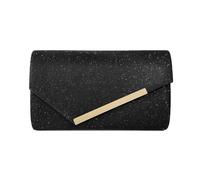 RPAEOY Clutch Damen Glitzer Pailletten Umschlagstil Abendtasche Goldrandstreifen Abnehmbarer Kettentasche Hochzeit Freizeit Date Hochzeit Cocktail Party Tanz Party Geburtstagsfeier Geschenk (Schwarz)