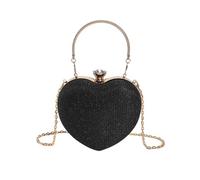 RPAEOY Clutch Damen Herzform Abendtasche Klein Glitzer Handtasche Elegant Hochzeit Braut Clutches mit Kette Kleine Tasche Gold Silber Schwarz Abendtaschen