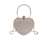 RPAEOY Clutch Damen Herzform Abendtasche Klein Glitzer Handtasche Elegant Hochzeit Braut Clutches mit Kette Kleine Tasche Gold Silber Schwarz Abendtaschen