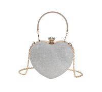 RPAEOY Clutch Damen Herzform Abendtasche Klein Glitzer Handtasche Elegant Hochzeit Braut Clutches mit Kette Kleine Tasche Gold Silber Schwarz Abendtaschen