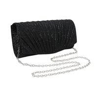 RPAEOY Clutch Damen Plissiert Abendtasche Abnehmbarer Kettentasche Modische Handtasche Hochzeit Freizeit Date Hochzeit Cocktail Party Tanz Party Geburtstagsfeier Geschenk (Schwarz)