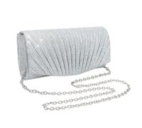 RPAEOY Clutch Damen Plissiert Abendtasche Abnehmbarer Kettentasche Modische Handtasche Hochzeit Freizeit Date Hochzeit Cocktail Party Tanz Party Geburtstagsfeier Geschenk (Silber)