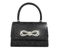 RPAEOY Damen Clutch Elegante Fliege Handtasche Glitzer Tasche Abendtasche Brauttasche Tasche Crossbody Umhängetasche für Hochzeit Party Date Abschlussball Schwarz