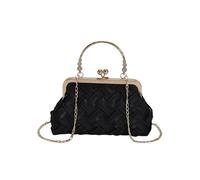 RPAEOY Damen Clutch Zopf PU Leder Brauttasche Elegant Handtasche Umhängetasche Tasche Crossbody Tasche Abendtasche für Hochzeit Abendparty Party Feiertage Schwarz