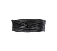 RPAEOY Damen Gürtel Breiter Elastischer PU Leder Ruched Klettverschluss Taillengürtel Vintage Hüftgürtel für Frauen kleider Elastic Belt (Schwarz)