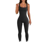 RPAEOY Jumpsuit Damen Sommer Lang Gerippter Overall Sportlich Hosenanzug Ärmellos Bodycon Jumpsuits Turnanzug Romper Onesie Schicke Outfit Elegant Anzug