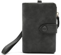 RPAEOY Kompaktes Dreifalten Geldbörse Damen Portemonnaie Kunstleder Brieftasche Clutch Handgelenk Trageriemen Knopfverschluss