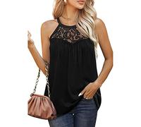 RPAEOY Tank Top Damen Neckholder Spitze Tops Sommer Elegant Ärmellos Trägertop Basic Tops Spaghettiträger Oberteile Weste Shirt Sport Achselshirts Trägershirt