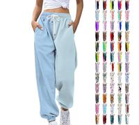 Rpporm Amazon Basics Kleidung Damen, Hose Teenager Mädchen, Damen Jogginghose Zweifarbige Hose Freizeithose Hohe Taille Sporthose Trainingshose Sweatpants Baggy Sweathose Sommerhosen Damen