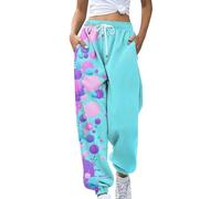 Rpporm Baggy Jogginghose Damen, Jogginghosen Damen Sale, Damen Jogginghose Zweifarbige Hose Freizeithose Hohe Taille Sporthose Trainingshose Sweatpants Baggy Sweathose Durchsichtige Hose Damen