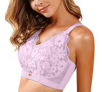 Rpporm BH Damen Ohne Bügel Lace Bra Bequem BH Große Größen Komfort Starker Halt BH Große Brüste Minimizer Frauen Bra Soft Übergrößen Spitze BH