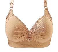 Rpporm BH Damen Ohne Buegel Vollschalen Bequem Guter Halt Große Brüste Wirefree Bra Super Push Up BH Gegen Hängebrust Brüste Klassische BHS Minimizer Bra