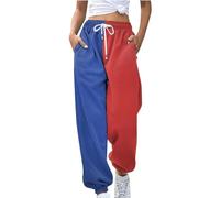 Rpporm Black Friday Angebote 2024 Damenmode, Gym Hose Damen, Damen Jogginghose Zweifarbige Hose Freizeithose Hohe Taille Sporthose Trainingshose Sweatpants Baggy Sweathose Beige Hose Damen