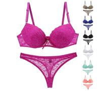 Rpporm Damen BH Set Push Up BH Und Slip Dessous Set Sexy Spitze Unterwäsche Reizwäsche Lingerie Große Größen Lace Bra Panty Babydoll Dessous Nachtwäsche Für Frauen