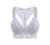 Rpporm Damen BH Spitze Ohne Bügel Neckholder BH Bralette Bustier Crop Top V-Ausschnitt Sexy BHS Top Bügelloser Elegant Unterwäsche Lace Bra