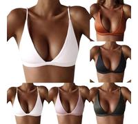 Rpporm Damen Bügelloser BH Triangel Atmungsaktive T-Shirt BH Ohne Bügel Sexy Unterwäsche Soft BH Sportlich Bra Cami Yoga Bustier Crop Dessous Bralette Top