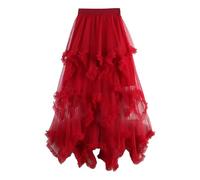 Rpporm Damen Midirock Midi Kleid Tutu Rock Lang Tüllrock Fasching Kostüm 90Er Fee Tuell Kleid Midi Tuellkleid Sommerkleid Petticoat Kleid High Waist Sommer Knielang