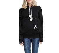 Rpporm Damen Pullover Kapuzenpullover mit Katzen Hund Tasche Hundetasche Katze Sweatshirt Pulli Hoodie Kapuze Katzenpulli Beutel Langarm Wintermantel große größen Kuschelig Warmer Winterjacke Damen
