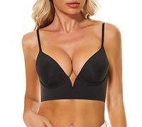 Rpporm Damen Rückenfreier BH U-förmig Plunge BH Sexy Push Up Bra Multiway Convertible Unterwäsche Eleganter Unsichtbarer BH Für Rückenfreie Kleid