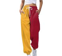 Rpporm Hose Damen Sale, Joggpants Damen, Damen Jogginghose Zweifarbige Hose Freizeithose Hohe Taille Sporthose Trainingshose Sweatpants Baggy Sweathose Sommerhose Große Größen Damen