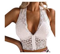 Rpporm Spitzen BH Damen Bralette Blumen Bustier Crop Top Vorderverschluss BH Push Up Bustier Corset Top Sexy Unterwäsche Ausschnitt Weste Camisole