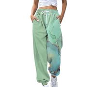 Rpporm Sporthosen Für Damen, Jogginghose Damen Sale, Damen Jogginghose Zweifarbige Hose Freizeithose Hohe Taille Sporthose Trainingshose Sweatpants Baggy Sweathose Graue Jeans Damen