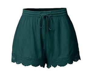 Rpporm Tagesangebote Shorts Damen Sommer Lässige Kurze Hose High Waist Kordelzug Elastische Taille Spitze Freizeit Strand Stoffhose Leichte Luftig Hotpants Linen Pants Women Short