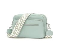 RQJZ 25x20cm Umhängetasche Damen Klein Crossbody Bag Stylish Vegan Leder Schultertaschen Hobo bag Handtasche mit Breitem Gurt für Alltag Grün