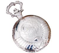 Rrlihjgu Klassische Taschenuhr, Vintage-Taschenuhr, Hamper DARECTES IKONIE, Taschenmanagement, modisches Zubehör mit Relief, tragbare Uhr mit Kette für, Silber, Se référer au descriptif, Siehe