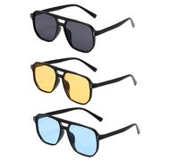 RRNTTTM 3 Teile/satz Frauen Männer Sonnenbrille Retro Sonnenbrille Weibliche Vintage Mode Brillen (3)