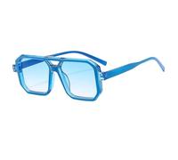 RRNTTTM Vintage Doppelsteg-Sonnenbrille für Damen, Luxus-Sonnenbrille, Damenbrille, UV400 (blau)